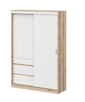 Шкаф-купе 2-х створчатый с ящиками Брауни модульная система дуб делано/белый 150х50х217 см