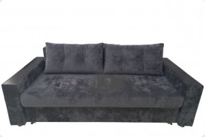 Диван прямой раскладной ППУ серый плюш 230 см