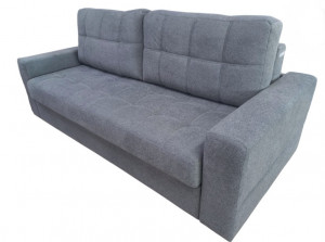 Диван Конте прямой раскладной серый велюр 230см