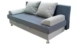 Диван прямой раскладной ППУ Еврокнижка цвета серый и голубой 190 см