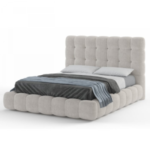 Кровать двуспальная с ПМ Шерон букле молочный 160х200