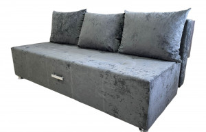 Диван прямой раскладной серый с прошивкой ППУ 190 см