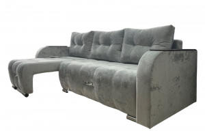 Диван угловой универсальный Афина серый 245х100