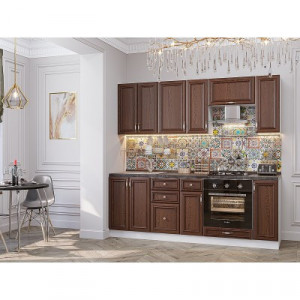 Кухонный гарнитур прямой Шале-01 Коричневый 220