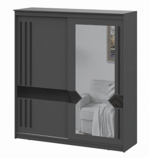 Шкаф-купе распашной Блэк Лайт Графит серый 200х60х220