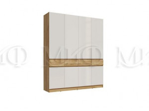 Шкаф распашной Роджина дуб крафт/белый глянец 200*240*52
