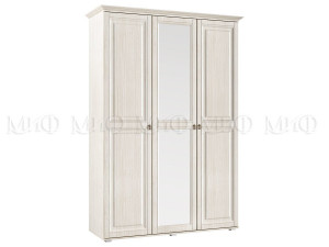 Шкаф распашной 3-х створчатый Престиж с зеркалом сандал светлый 150х50х230