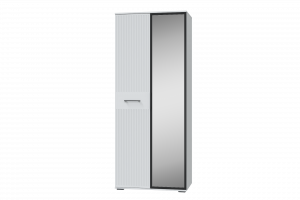 Шкаф двухстворчатый распашной Шарлиз белый с зеркалом 90х58х221