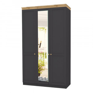 Шкаф распашной 3-х створчатый Лиана-1 графит софт 145х54х221