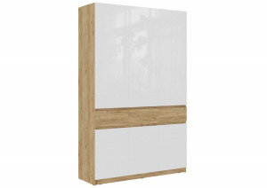 Шкаф распашной 3-х створчатый Бостон ШК-002 Дуб крафт золотой\белый 150х51х236