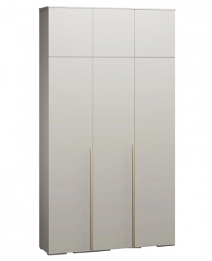Шкаф 3-х створчатый распашной с антресолью Альте бежевый золотые ручки 120х55х260