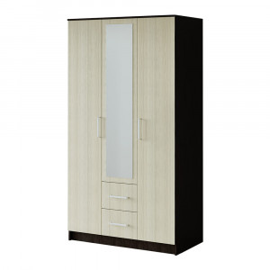 Шкафт распашной  3-х створчатый с зеркалом Фиеста венге/лоредо 120х61х222