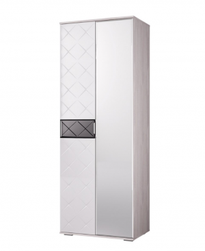 Шкаф 2-х створчатый Кимберли ясень белый\белый глянец 80х51х217