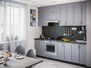 Кухонный гарнитур прямой Сканди - 03 Grey Softwood серая 260