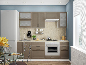 Кухонный гарнитур прямой Сканди-02 Cappuccino Wood коричневый 260