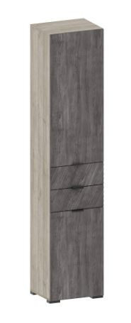 Шкаф-пенал 2 ящика Сантан Шаде ШК 3415 дуб серый/ясень черный 46х38х215 см