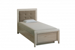 Кровать односпальная КР-2031 с мягким изголовьем   ясень свелый 120х200