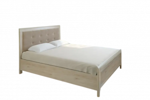Кровать  двухспальная с мягким изголовьем КР-1034 Ясень светлый 180х200