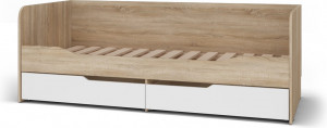 Кровать-софа с ящиками белый/дуб сонома 80х190