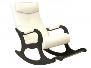 Кресло-качалка Сопрано с подголовником и подставкой для ног экокожа крем 71х135х106