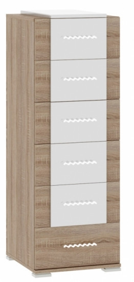 Комод высокий 6 ящиков Импульс 16 дуб светлый 47х44х128