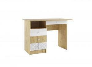 Стол письменный компьютерный Сканди Дуб бунратти/Белый 107х59х76