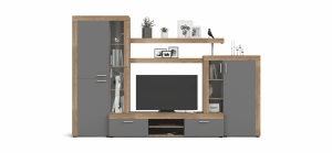 Стенка Монтана Крафт табачный\Серый графит 299х44х194