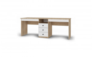 Стол письменный Дуэт для двоих белый/дуб сонома 200х60х75