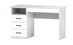 Стол письменный с ящиками Скай белый/дуб крафт белый 121х60х75