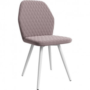 Стул мягкий Батист конус белый/велюр бежевый 52х55х93