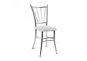 Стул кухонный Трилогия хром/экокожа белая 38х48х92