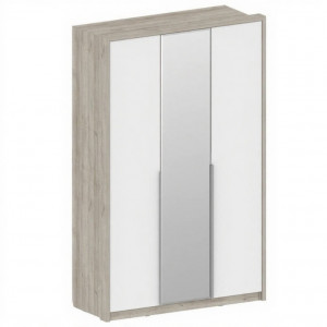 Шкаф распашной 3-х створчатый с зеркалом Анима ШК 3202 дуб серый/белый 144х59х233 см