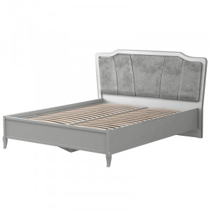 Кровать двухспальная с мягким изголовьем 160х200 Орлеан серый стальной