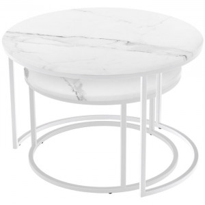 Стол журнальный Сфера ноги лофт белый ЛДСП Дуб крафт белый Висма 60х60 и 50х50 см