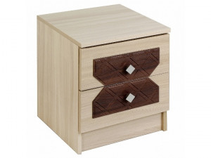 Тумба прикроватная 2 ящика Николь лиственница светлая/тёмная 40х39х47