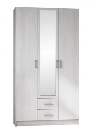 Шкаф распашной 3-х створчатый Трио с ящиками  Анкор/зеркало 120х55х210