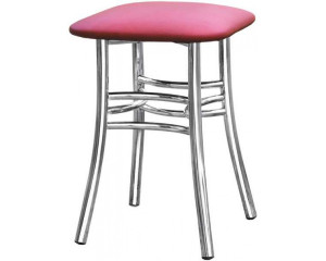 Табурет Триоль усиленный каркас хром/розовая экокожа 48х48х45