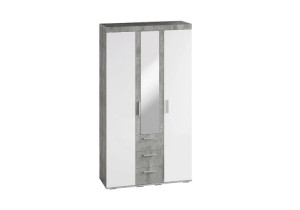 Шкаф 3-хстворчатый распашной Инстайл бетон/белый  120х51х217