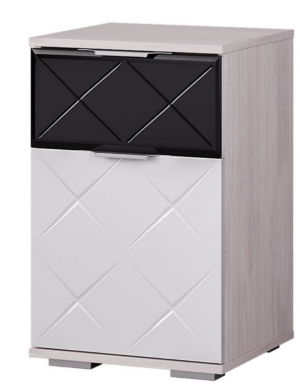 Прикроватная тумба Кимберли  Ясень Анкор светлый\Белый 40х38х63