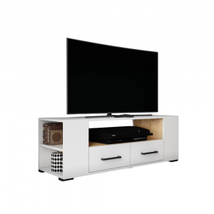 Тумба под ТВ ТВМ-1 белый/дуб крафт золотой 120 см