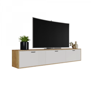 Тумба под телевизор ТВМ-9 дуб крафт золотой/белый 220см