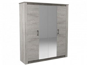 Шкаф 4-х створчатый распошной Денвер Риббек серый 192х54х230