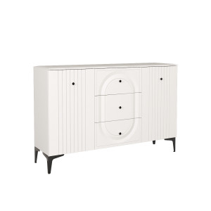 Комод Валенсия  белая шагрень 133х38х87