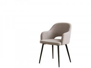 Стул мягкий Велла черный металл/серый велюр 57х57х81