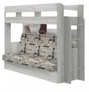 Кровать двухярусная с диваном дуб сонома 122х214х171