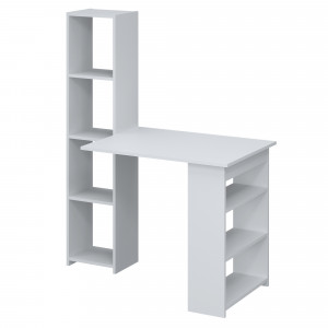 Стол письменный МЕЛАНИ со стеллажом универсальный белый 115х140х50