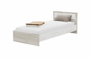 Кровать Гармония КР-603 Дуб крафт серый/дуб крафт белый (Ш952*Д2032*В700)