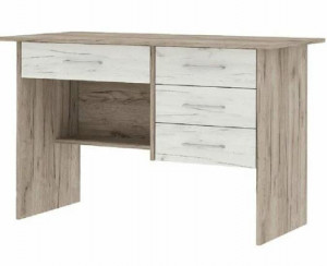 Стол письменный 4 ящика СИТИ  Дуб Крафт белый/Дуб Крафт серый 120х75х59
