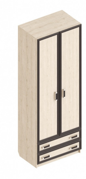 Шкаф 2-х створчатый с 2 ящиками Наоми Пикар Венге 80х50х220