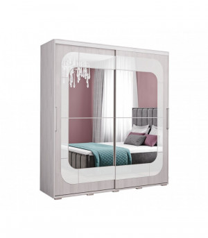 Шкаф Купе Крафт-7 ясень белый/белый глянец (1962*2176*591)